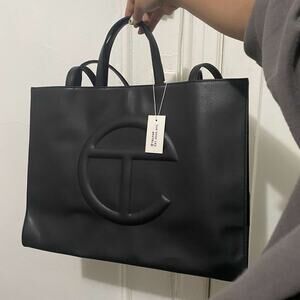 Telfar Large Shopping Bag Black Vegan Leather Tote Unisex